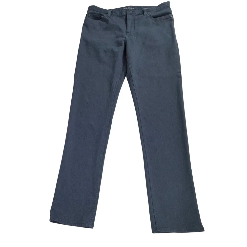 Banana Republic‎ Traveler Pants 32x34 Heathered Navy Blue Slim Fit Mid Rise READ